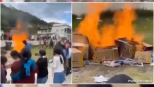 Mexican parents blaze textbooks infected with ‘virus of communism’ in fiery protest against gender ideology